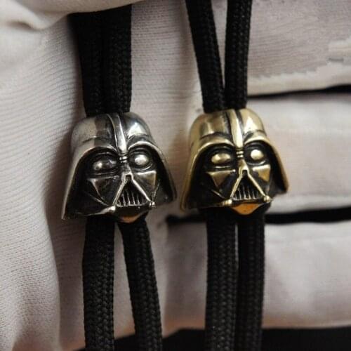 EDC Black Soldiers Helmet Knife Beads Brass Pendant Umbrella Rope Pendant DIY Accessories Outdoors Camping Equipment Multi Tools