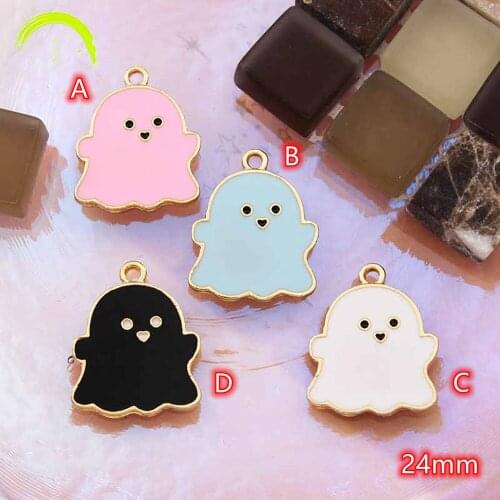 Halloween Enamel Charms for Jewelry making cute Cartoon Halloween Ghost Charm Pendant gold Metal Halloween Pendants for diy