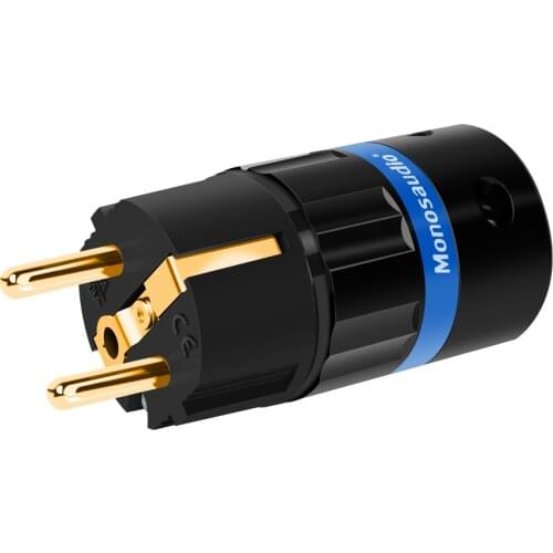 E104G/F104G Pure Copper Gold Plated EU Version Power Plug Schuko European Male Connector Plug+IEC Female Plug