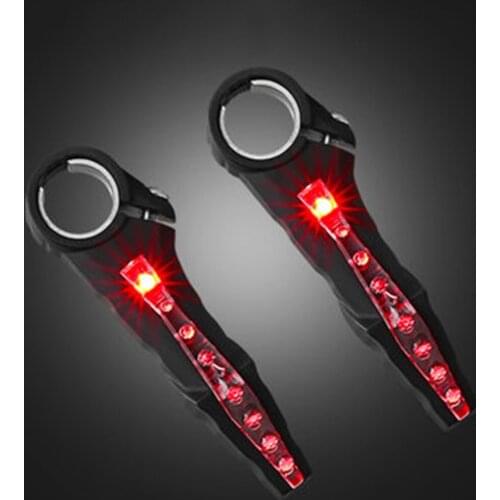 OUTAD MTB Bicycle Handlebar LED Turn Lights Flash Light Cycling Mountain Bike Handle Bar End Night Safety Warning Lamp