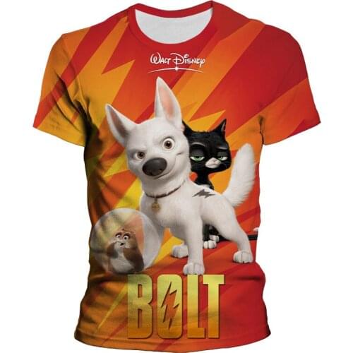 Bolt Dog Cartoon Anime Boy Girl Kids T-shirt Summer Fashion Disney 3D Print Women Clothing Harajuku Style Casual Mens Tee Shirt