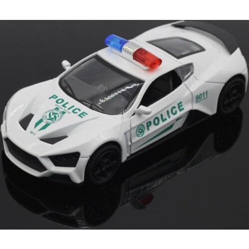 Hot Alloy Diecast White Car Model 1/38 car toy w/light&sound Pull Back Cars Model Kids Toys Gifts diecasts & toy vehicles