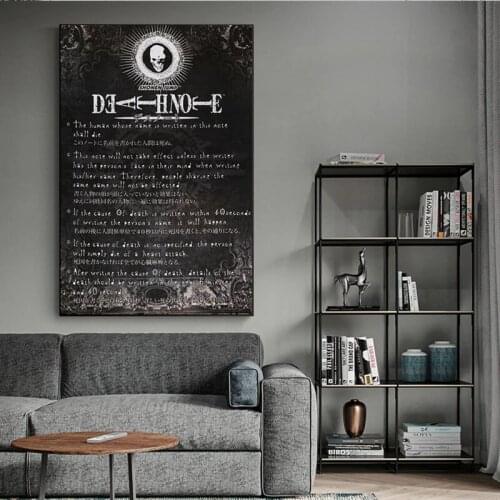 Death Note Rule Nordic Style Canvas Painting Modern Wall Art Picture Poster and Print for Living Room Anime Home Decoration