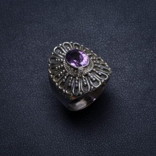 Natural Amethyst Handmade Unique 925 Sterling Silver Ring, US size 5.75 T5658