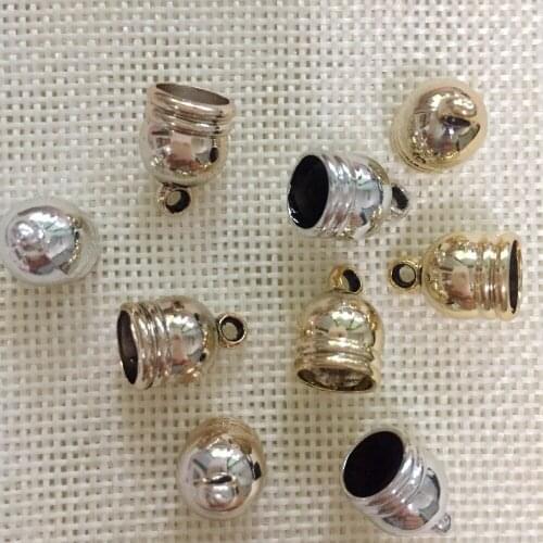 30pcs UV Plated Tassel End Cap Bead Caps For Jewelry Making Silver/Rose Gold Color Plastic Cord End Cap Findings Fittings DIY