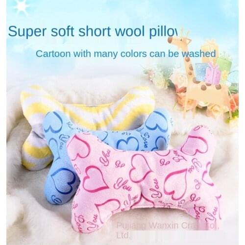 Short plush bone toy pet pillow dog cat toy teddy pet supplies dog bite-resistant molar toy