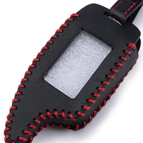 M5 Two Way Car Alarm Leather Case Only fit For Scher-Khan Magicar 5 6 Scher khan Keychain LCD Remote Key Cover