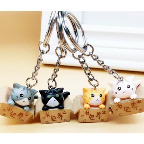 Creative cute kitten keychain fashion bag pendant key accessories