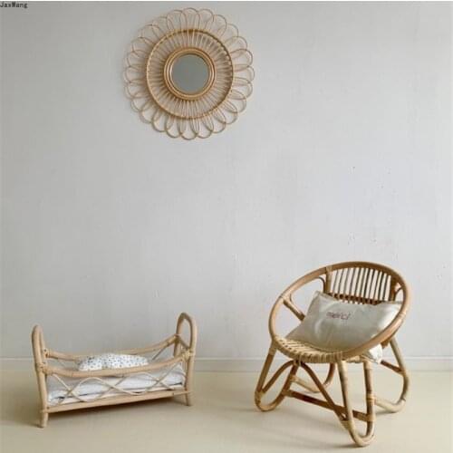 Nordic Childrens Living Room Chair Round Corner Rattan Chair Creative Ins Rattan Chair Kid Size Living Room Chairs Household