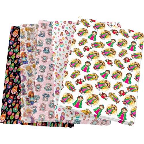Russian Girl Dolls Polyester Cotton Sewing Quilting Fabrics Needlework Material DIY Handmade Cloth,1Yc14013