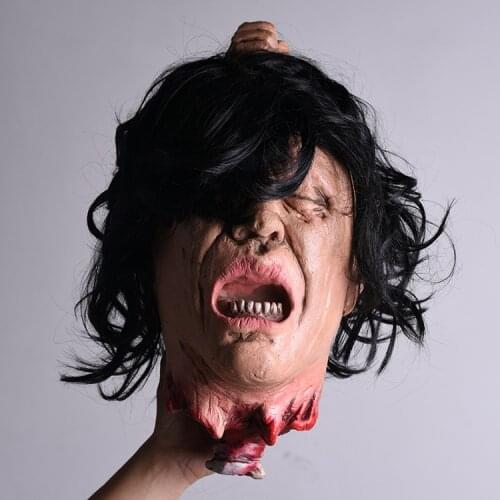 Halloween Horror Pendant Party Supplies Creepy Wry Face Simulation Zombie Heads Halloween Hanging Ghost Head HW29