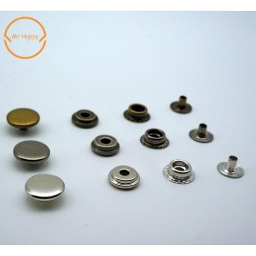 10pcs/lot Brass Snap Fastener Press Stud Rivet Sewing Leather Button Craft For Clothes Garment DIY Decoration Accessories