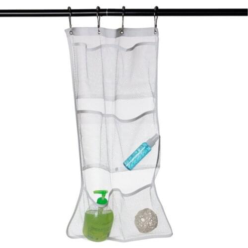 BEST 6 Pocket Bathroom Tub Shower Hanging Mesh Organizer Caddy Storage 63*36cm