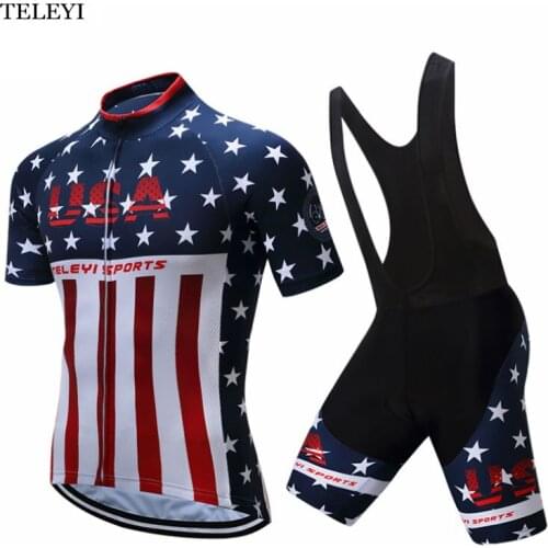 TELEYI Team Mens Ropa Ciclismo Outdoor Wear Cycling Bike Short Sleeve Clothing Bicycle Sportswear Suit Jersey Bib Shorts