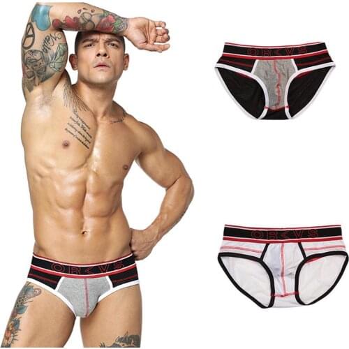 Men Sexy Contrast Color Low Waist Letter Triangle Briefs Hot sale mens body shaping hip briefs