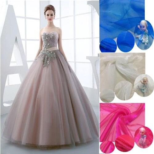 Organza 2.8 meters wide soft two-color bright silk skirt fabric wedding wedding pure color curtain fabric