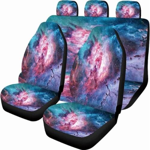 Aimaao Tie Dye Car Seat Cover Set Waterproof Bucket Seat Cover Universal Fit SUV Sedan Van Truck Car Accessories Rainbow