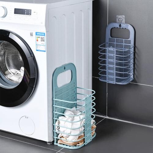 Wall Mounted Foldable Laundry Basket Breathable Dirty Clothes Storage Basket Wall Hanging Bathroom Clothes Laundry Organizer