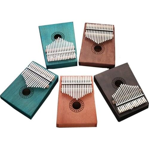C0004 1pcs 17 Keys Kalimba Wood Mahogany Body Thumb Piano Musical Instrument accessories colors can be choosed