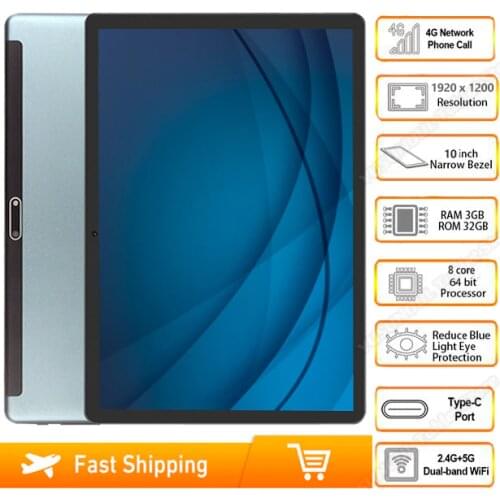 Google play 8 Core Android 9.0 Tablet 10 inch Tablet pc 3G/4G Phone Call 3GB 32/64 GB ROM Bluetooth Wi-Fi 2.5D Steel Screen