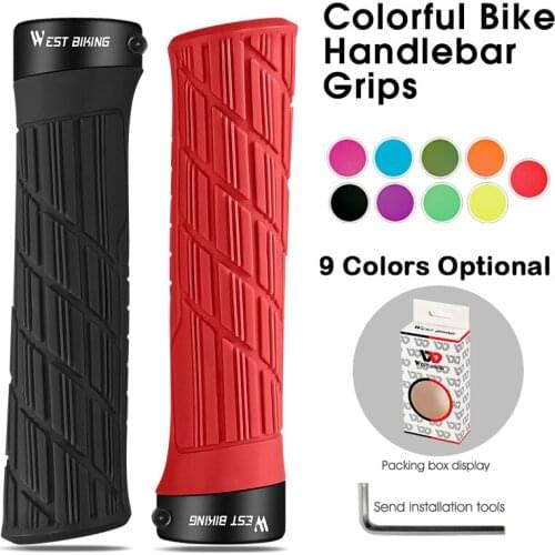 WEST BIKING Bicycle Grips Anti-slip Shock Absorption MTB Road Bike Handlebar Cover Soft Multiple Color Grips Bicycle Accessories