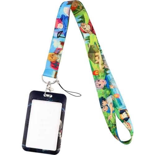 DB707 Anime Icon Lanyard Badge Holder ID Card Lanyards Cell Phone Rope Key Lanyard Neck Straps Keychain Key Ring Decorations