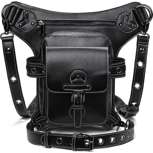 Newhotstacy Bag 08052021 Ladies punk outdoor cycling locomotive bag waist bag wallet single shoulder bag
