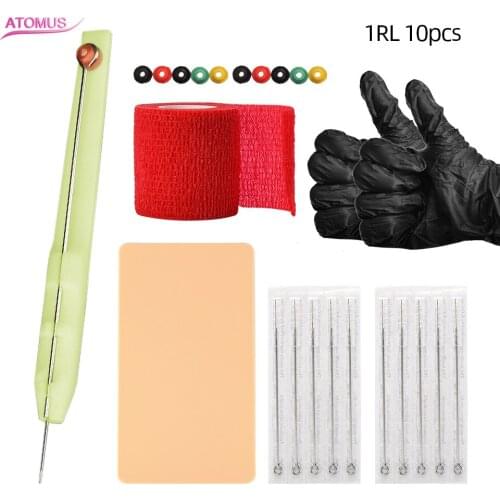 Stainless Steel Tattoo Needles 1/3/5/7/9RL Professional Sterilized Tattoo Practice Skin Bandgem Pen Needle Stick Poke Liner