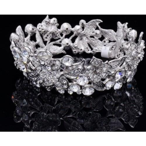 High Quality Exquisite Austrian Crystal Round Flower Tiaras Crown for Little Girl Wedding Jewelry Hair Accessories Gift SHA8653A