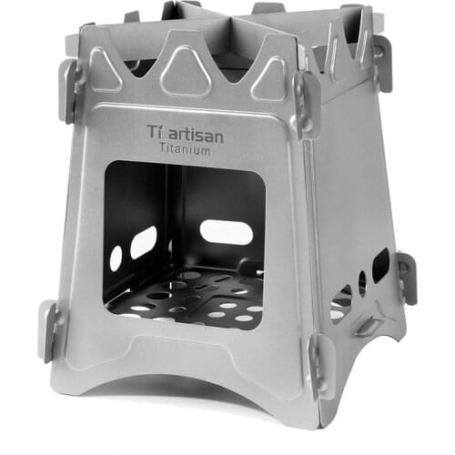 Tiartisan BBQ Stove Portable Ultralight Wood Burning Firewood Stove Pellet Pocket Packbaking Pure Titanium Stove