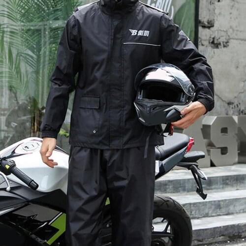 Men Waterproof Motorcycle Riding Raincoat Suit Reflective Jacket Pants Full Body Rain Suit Motorbike Motorcycle Clothing