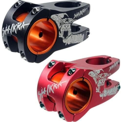 SHIKRA Bicycle Stem Mountain Road Bike Stem 50mm 31.8/35mm Handlebar Stem Bike Riser MTB AM XC DH Stem Graffiti Stem Black/Red