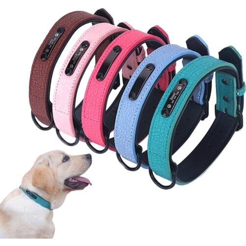 High Quality Nylon Adjustable Dog Collar Outdoor Walking Dog Harnesses with Dog Tag Prevent Losing for Large Medium Small Dogs