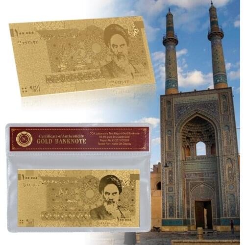 WR Gold Foil Banknotes with PVC Frame Christmas Gift Gold Plated Banknotes