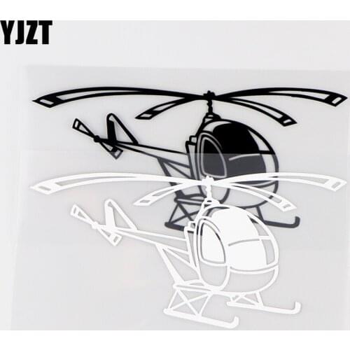 YJZT 15.4X7.5CM Small Helicopter Car Stickers Decor Vinyl Decals Airplane Black / Silver 10A-0122