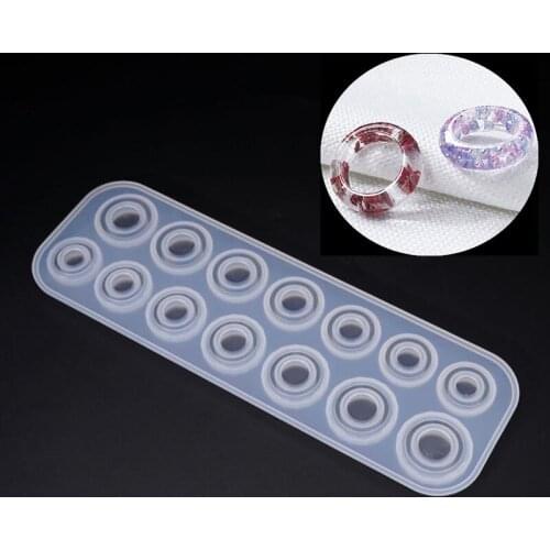 1pc Flat Rings Mould Collection Handmade DIY Jewelry Making Ring Silicone Mold Crystal Epoxy Molds