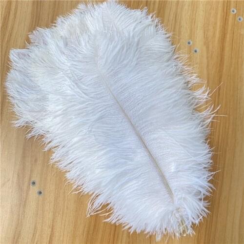 Hot Sale 10pcs/lot Beautiful White Ostrich Feather 35-40cm/14-16inch Jewelry Accessories Diy Christmas for Craft Plume