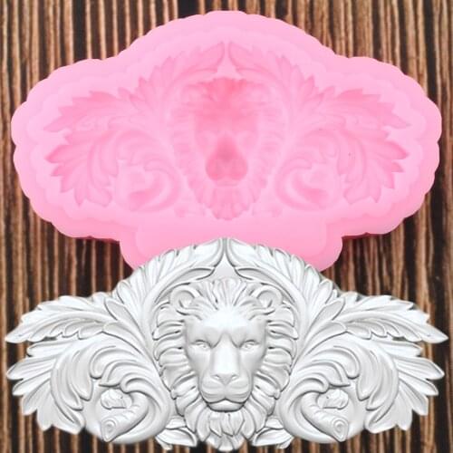3D Craft Scroll Leaves Border Silicone Molds Lion Cupcake Topper Fondant Cake Decorating Tools Candy Chocolate Gumpaste Moulds
