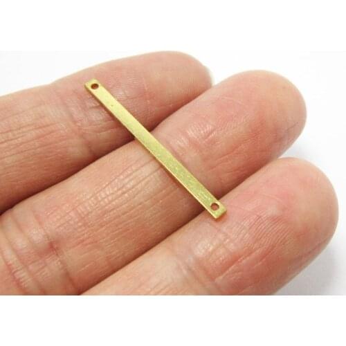 30pcs Brass connector 30x2x1mm Raw brass stick charm connector Necklace Bar findings R963