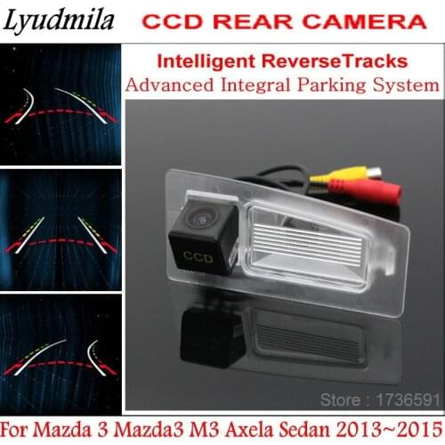 Lyudmila Car Tracks FOR Mazda 3 Mazda3 M3 Axela Sedan 2013~2015 Vehicle Parking Rear View Camera with Trajectory Guide Lines