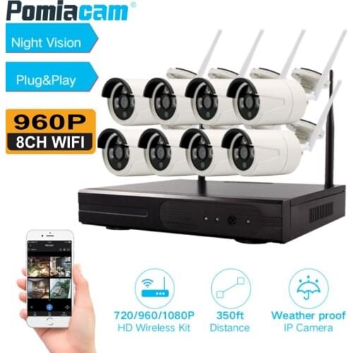 8CH 960P Wireless NVR CCTV Security System 1.3MP IR Outdoor Waterproof Camera Wifi NVR Kit P2P Video Security Surveillance Set