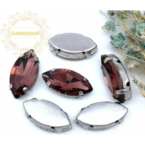 More sizes! Horse eye wine red Crystal Glass Sewing Rhinestones with Claw DIY Shose and Wedding Dresses Complete color