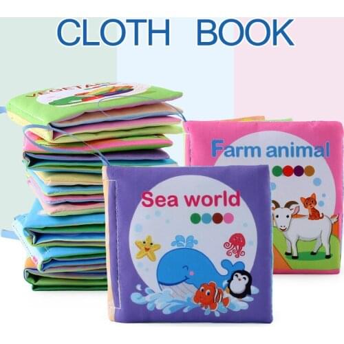 New Farm Animal Cognition Cloth Book Sea World Soft Fabric Educational Montessori Toys For Children Kids Gifts Good Night Reader
