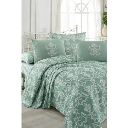 2021 PIQUE Set With Pillowcase Bedspread Sets Bed Linen Sheet Modern For Summer Coverlet Full Size Quilt Covers Bedclothes Green