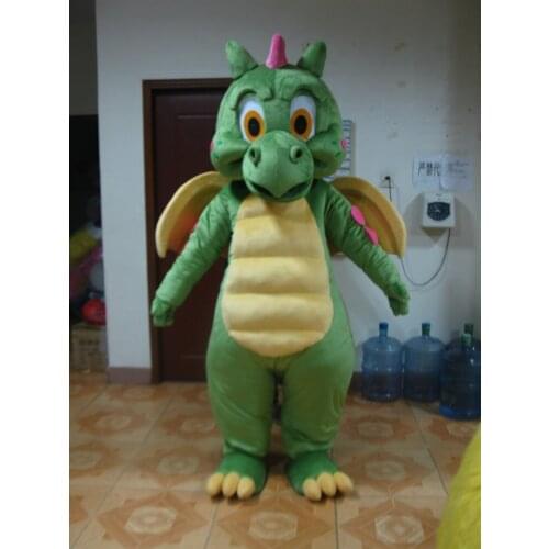 Adult cartoon character cute green dragon Mascot Costume Halloween party costumes for Halloween party costumes