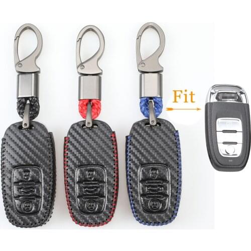 Kutery 3 Butttons Leather Remote Key Case For Audi A1 A3 A4 A5 A6 A7 A8 Quattro Q3 Q5 Q7 2009-2015 Car Accessories