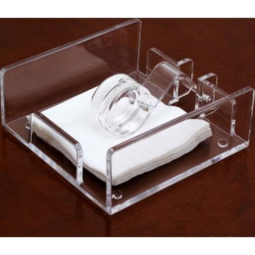 Square Clear Acrylic Cocktail Napkin Holder Paper Serviette Dispenser Tissue Box Bar Caddy for Dining Table Hotel Home Decor