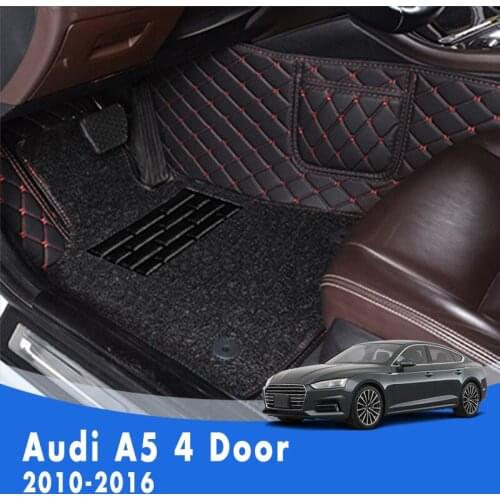 LHD Luxury Double layer Wire loop Carpets Car Floor Mats For Audi A5 4 Door 2016 2015 2014 2013 2012 2011 2010 Anti-Dirty Cover