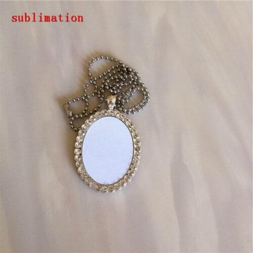 Fashion blank necklace pendant for sublimation Ellipse blank necklaces pendants for heat Transfer 30*40MM