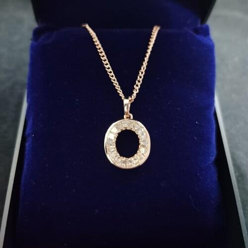 Fashion Hollow Circle Zirconia Pendant Necklace Women Girls Shiny Rhinestone Rose Golden Neck Chain Formal OL Style Jewelry